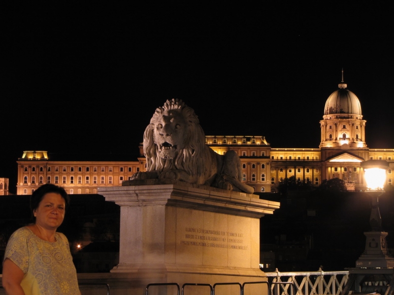 Węgry - Budapeszt - nocny widok na zamek 